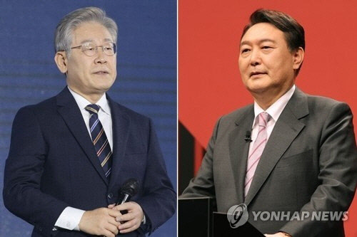 이재명(왼쪽) 민주당 대선후보와 윤석열 국민의힘 대선후보. 국회사진기자단=연합뉴스